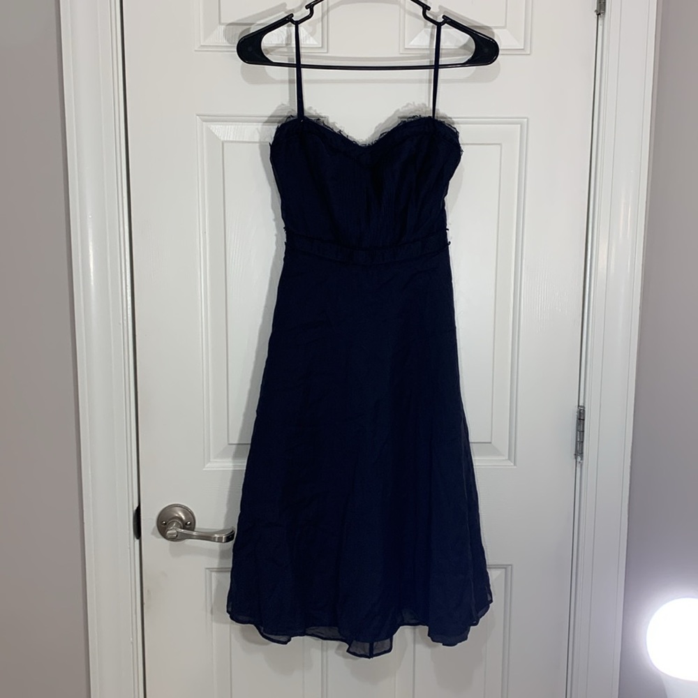 Vintage J. Crew Navy Strapless Dress